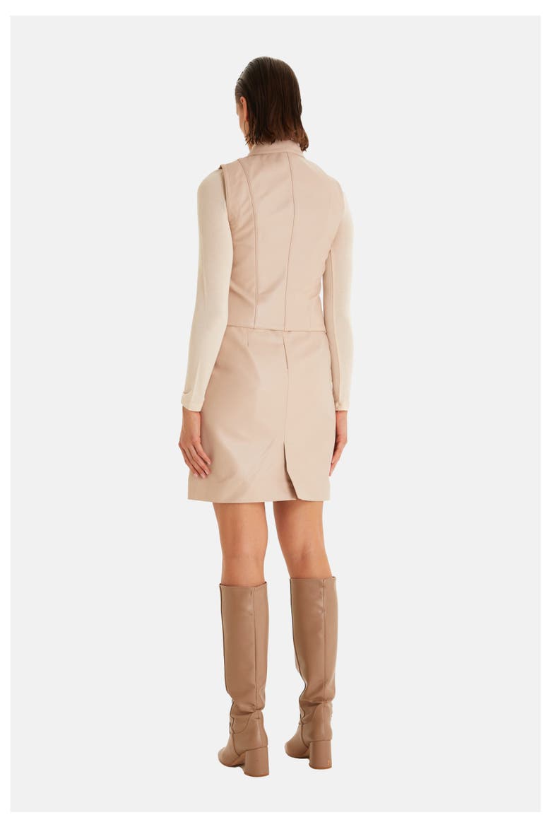 Laura Leather Vest, Alternate, color, Beige