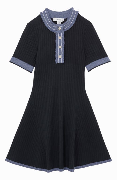REISS REISS KIDS' RUBY RIB FIT & FLARE DRESS