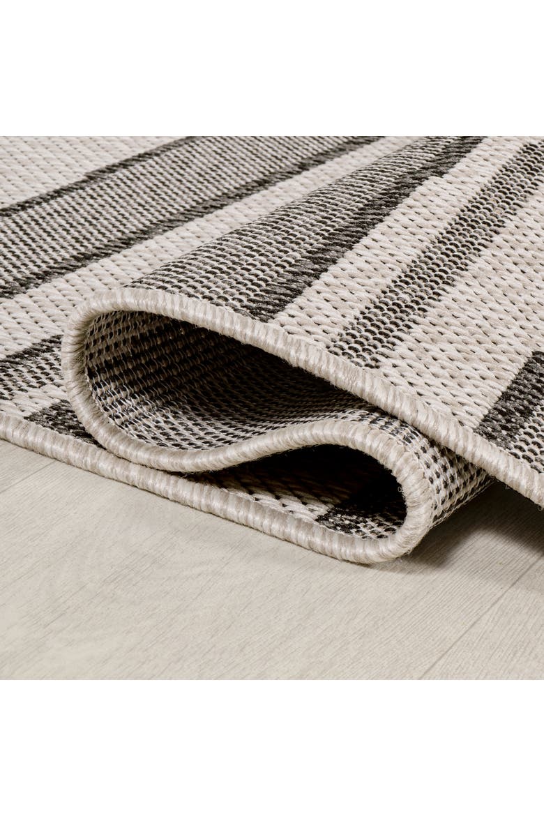 Castara Wavy Stripe Modern Indoor/Outdoor Area Rug, Alternate, color, Cream/Dark Gray