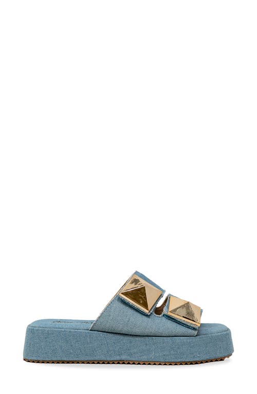 CHASE & CHLOE CHASE AND CHLOE PYRAMID STUD PLATFORM SLIDE SANDAL