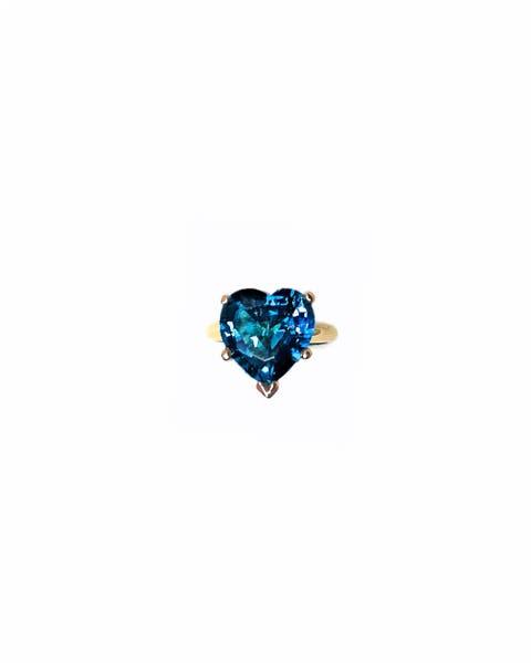 Heart Ring in London Blue Topaz