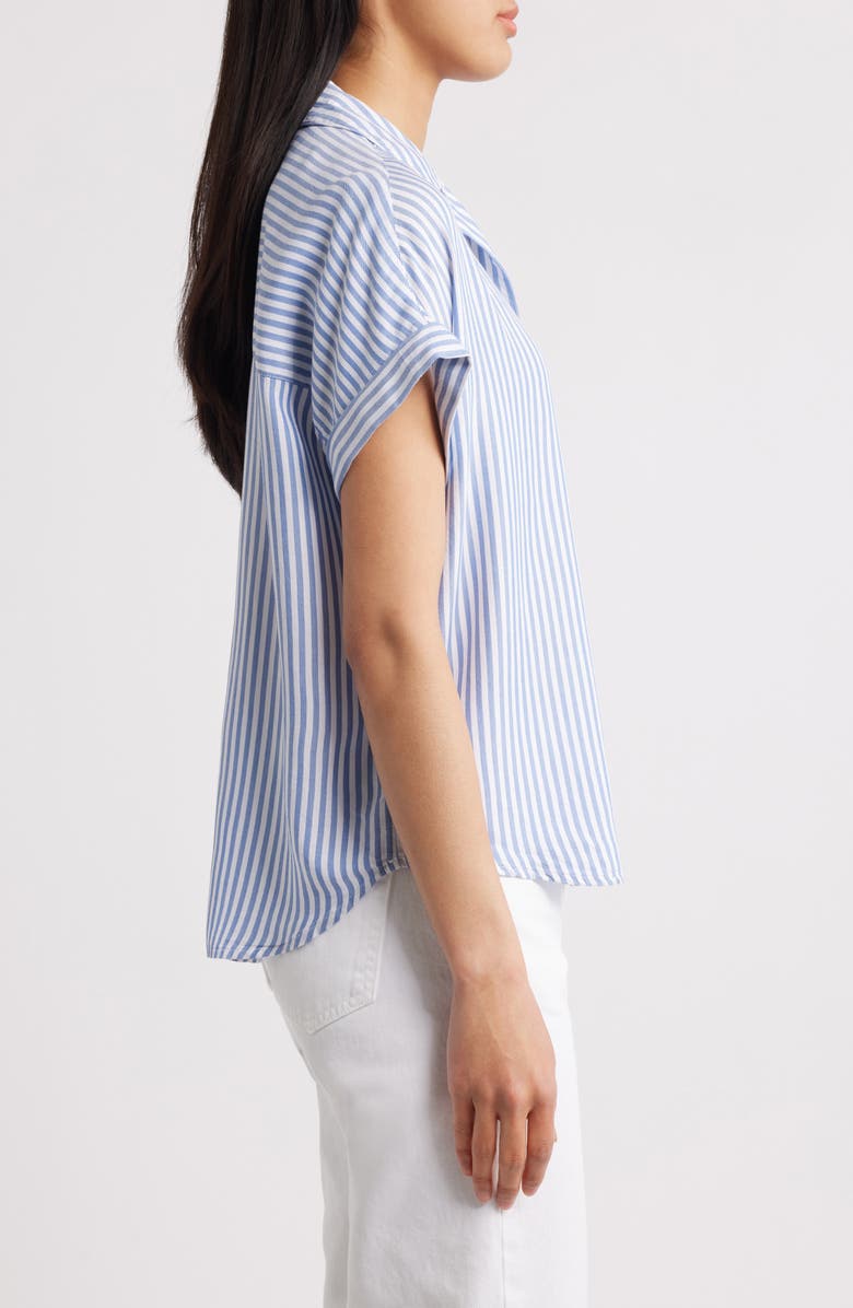 beachlunchlounge Deni Stripe Shirt, Alternate, color, Cape Blue