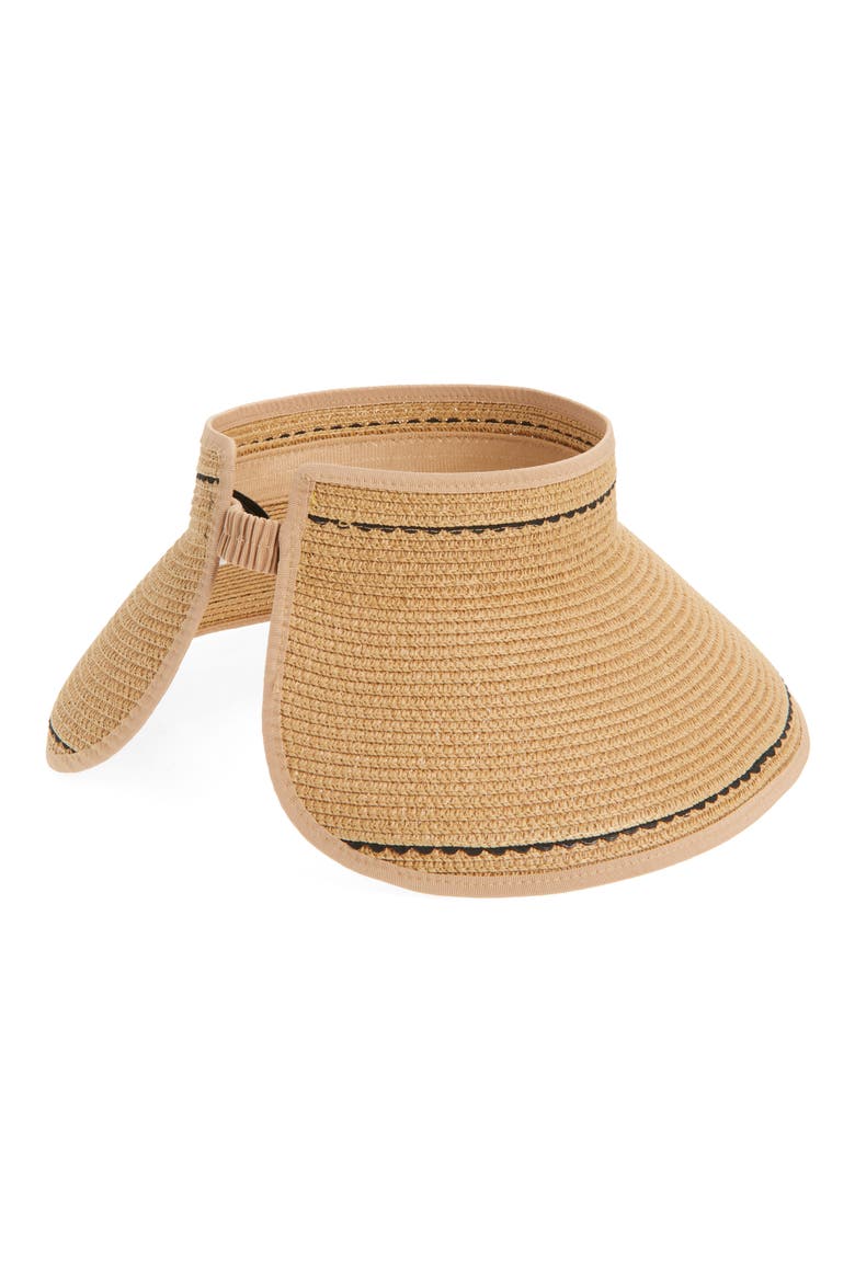 Contrast Stitch Visor, Alternate, color, NATURAL
