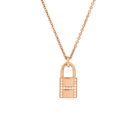 Amulettes Cadenas Pendant Necklace 18K Rose Gold with Diamonds
