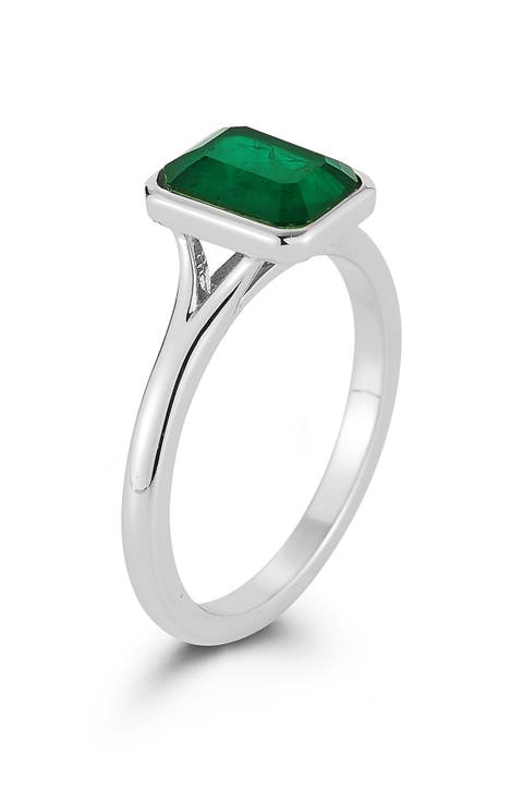 Emerald Cut Cubic Zirconia Signet Ring