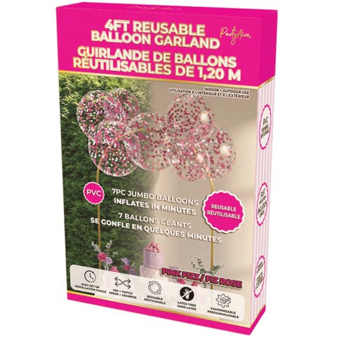 4 ft Pink Fizz Reusable Balloon Garland Party Decoration