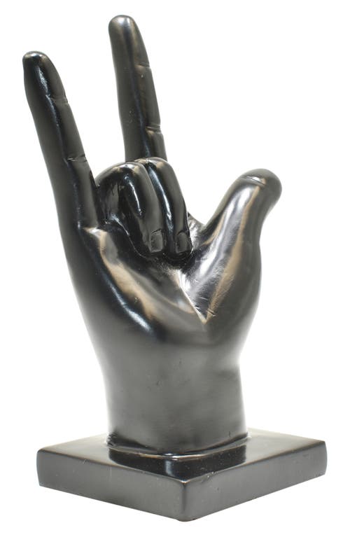 Kinetic I Love You Sign Sculpture In Black