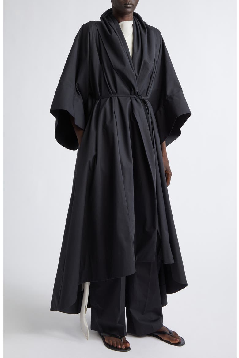 Hugo Starched Cotton Poplin Summer Cloak, Alternate, color, BLACK