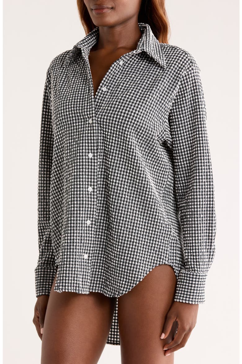 Oversize Cover-Up Shirt, Alternate, color, BLACK