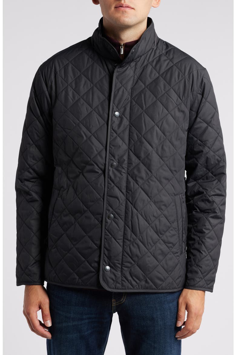 Suffolk Water Resistant Quilted Jacket, Alternate, color, BLACK