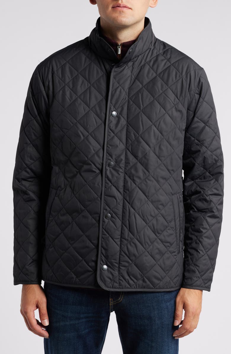 Peter Millar Suffolk Water Resistant Quilted Jacket, Alternate, color, Black