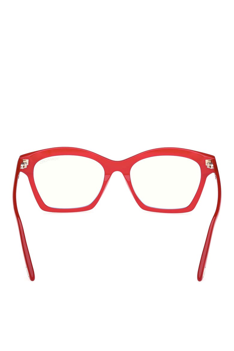 53mm Square Blue Light Blocking Optical Glasses, Alternate, color, PEARLY PINK / T LOGO