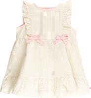 RuffleButts Sleeveless Pinafore Bow Dress