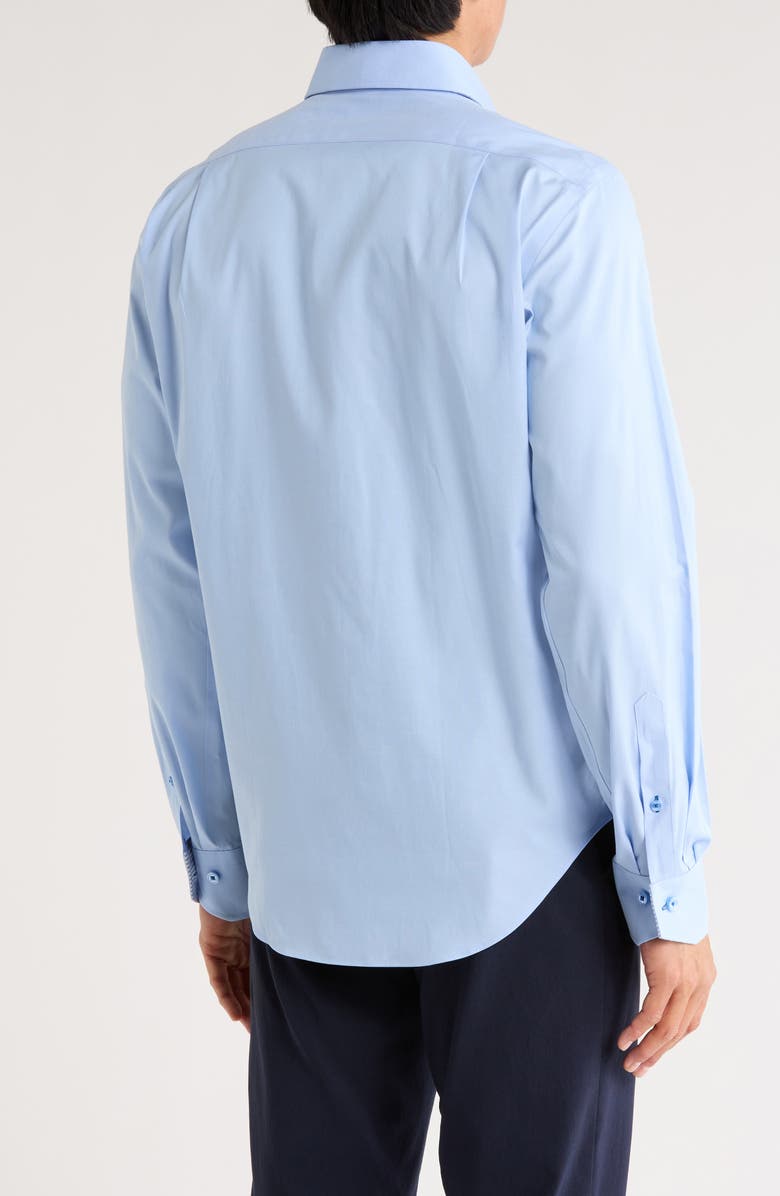 Lorenzo Uomo Trim Fit Stretch Cotton Dress Shirt, Alternate, color, Light Blue