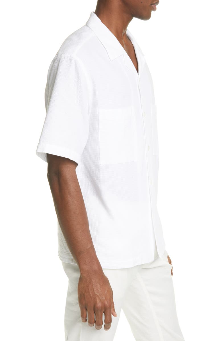 Barena Venezia Camica Solana Textured Short Sleeve Button-Up Camp Shirt, Alternate, color, 