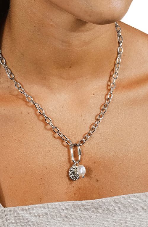 Sterling Forever Jaxie Carabiner Charm Necklace In Silver