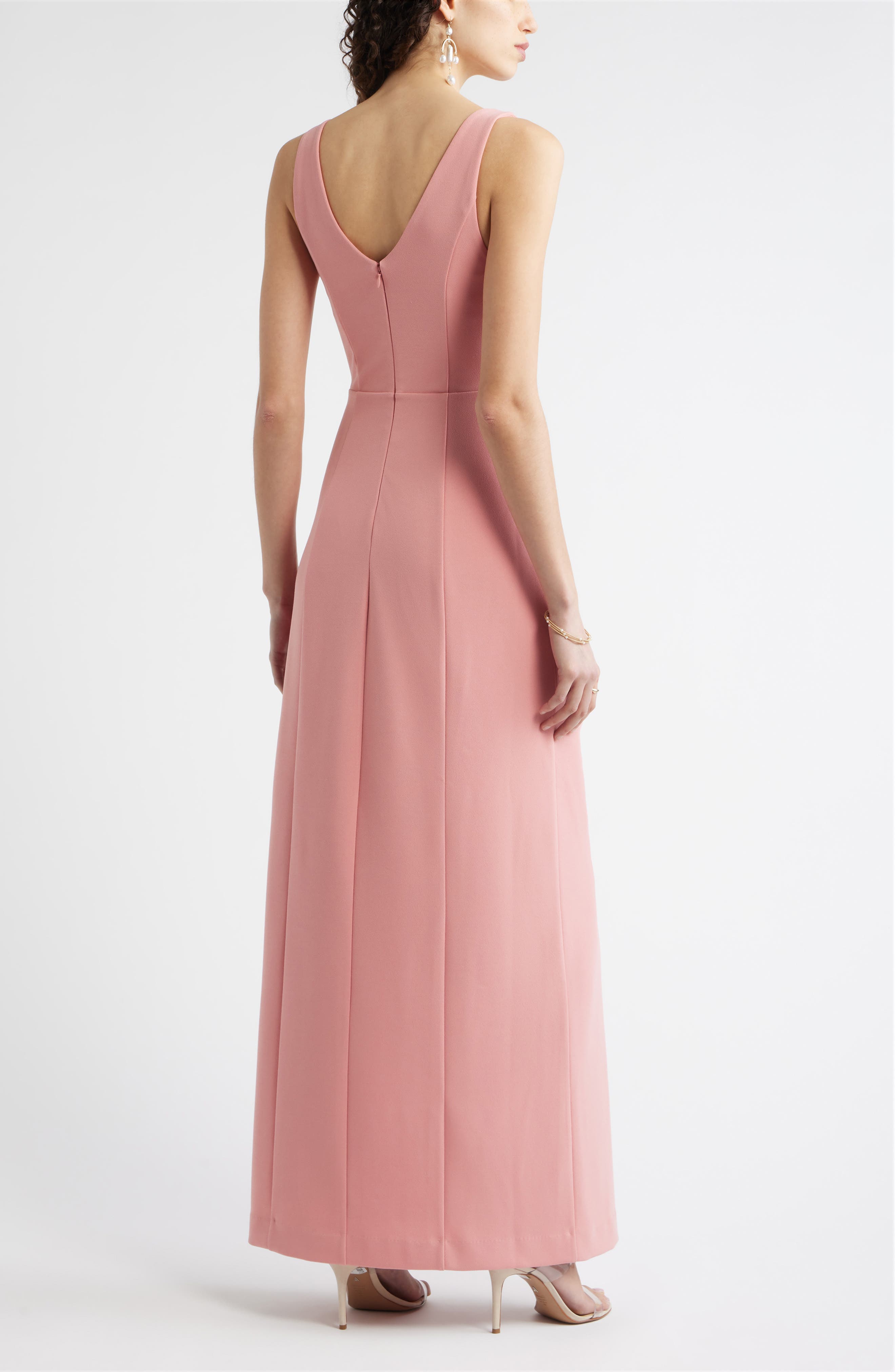 Seamed Cotton Blend Sheath Gown - image 4