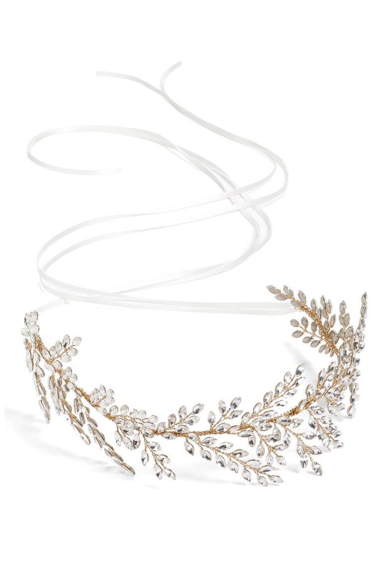 Kira Crystal Halo & Sash, Alternate, color, 14 K GOLD