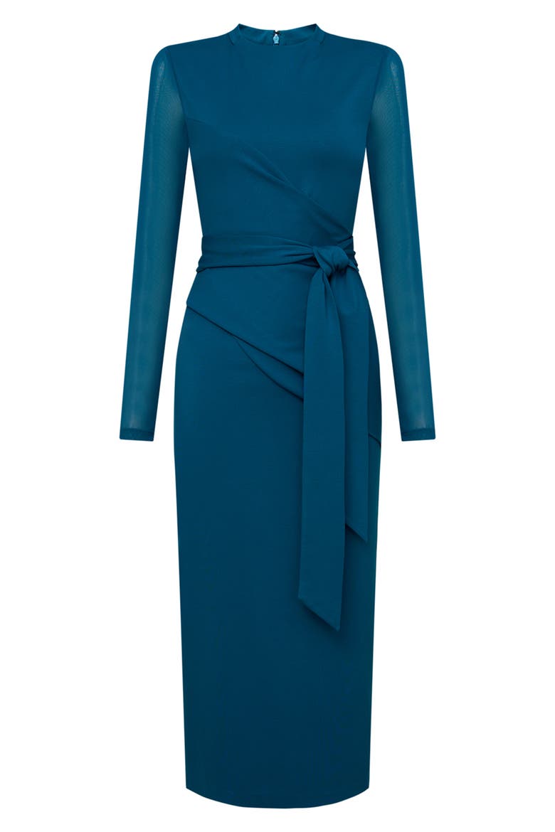 Finan Long Sleeve Midi Dress, Main, color, MOROCCAN BLUE