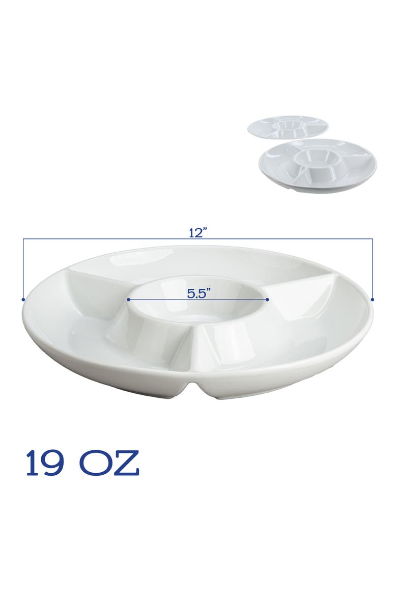 Set of 2 Round Chip & Dip Servers, Alternate, color, WHITE