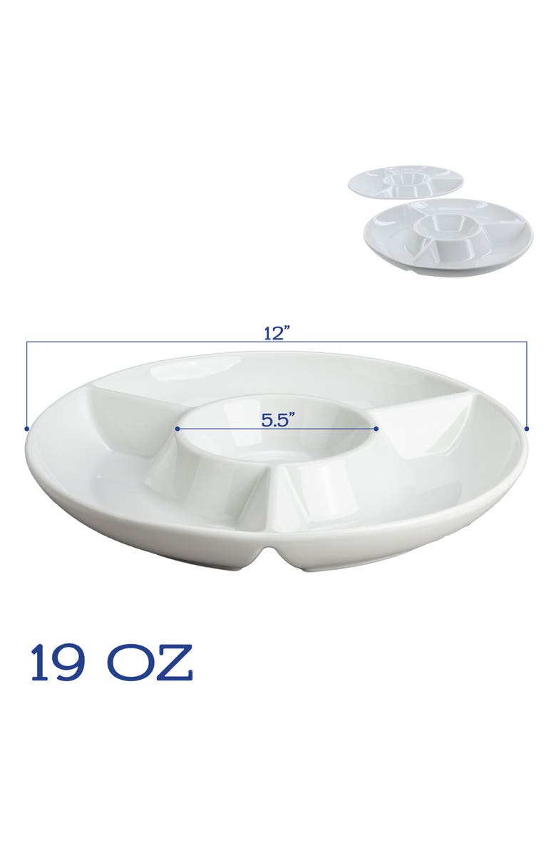 BIA Cordon Bleu Set of 2 Round Chip & Dip Servers, Alternate, color, White