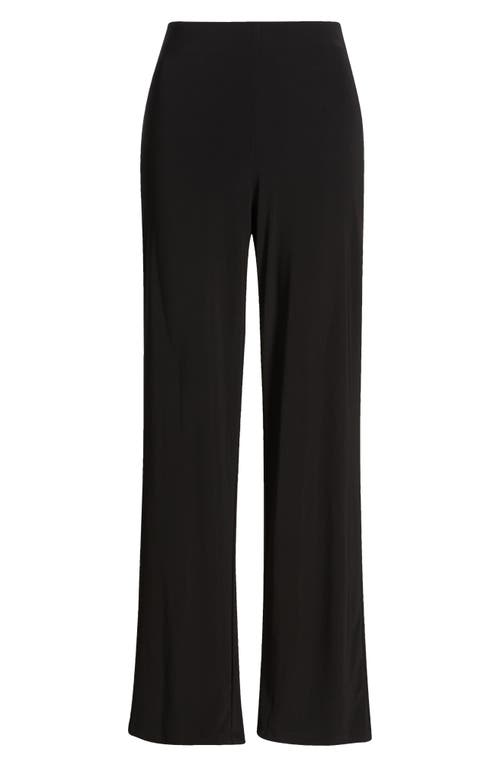 Ak Anne Klein Wide Leg Knit Pull-on Pants In Black