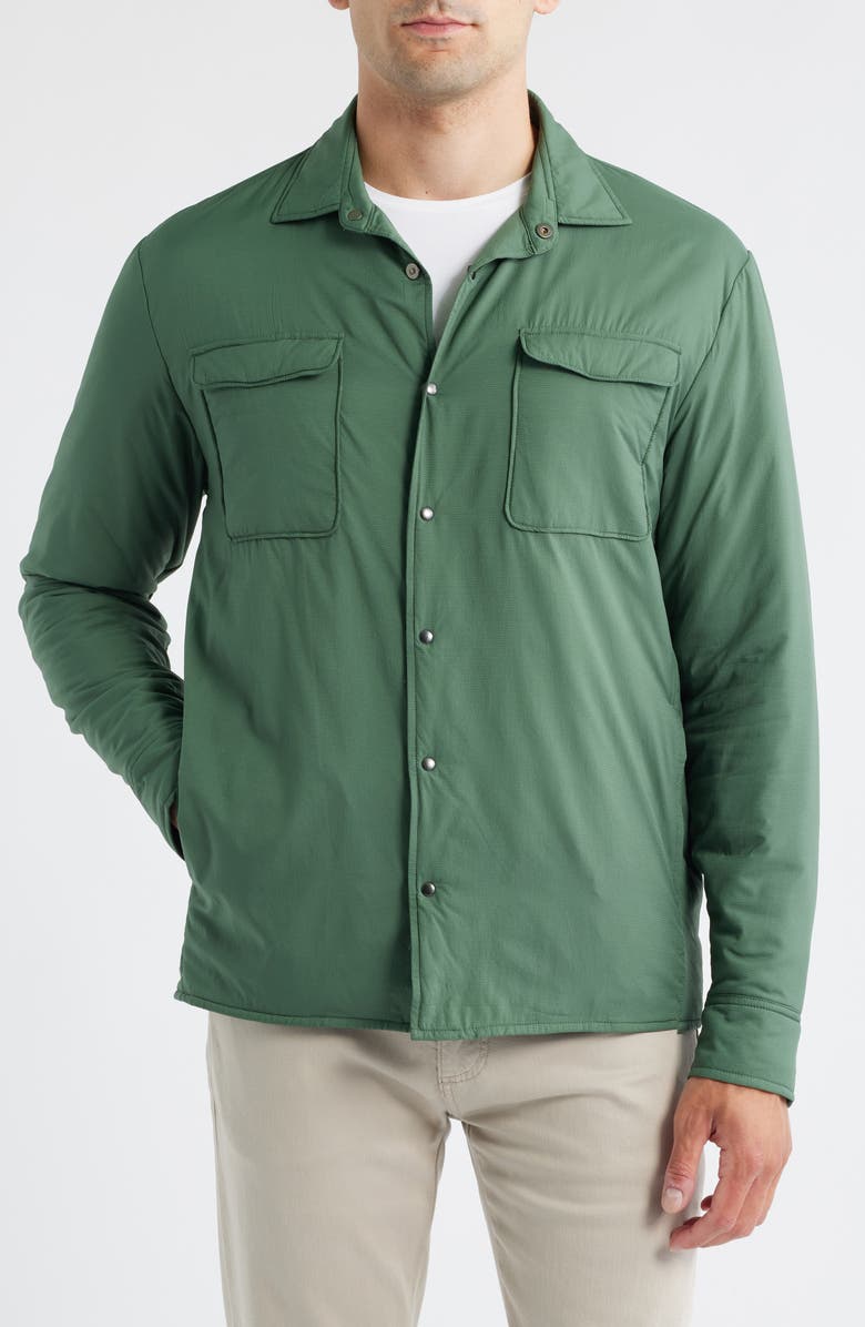 johnnie-O Denzel Featherweight Nylon Snap-Up Shirt Jacket, Alternate, color, Kelp