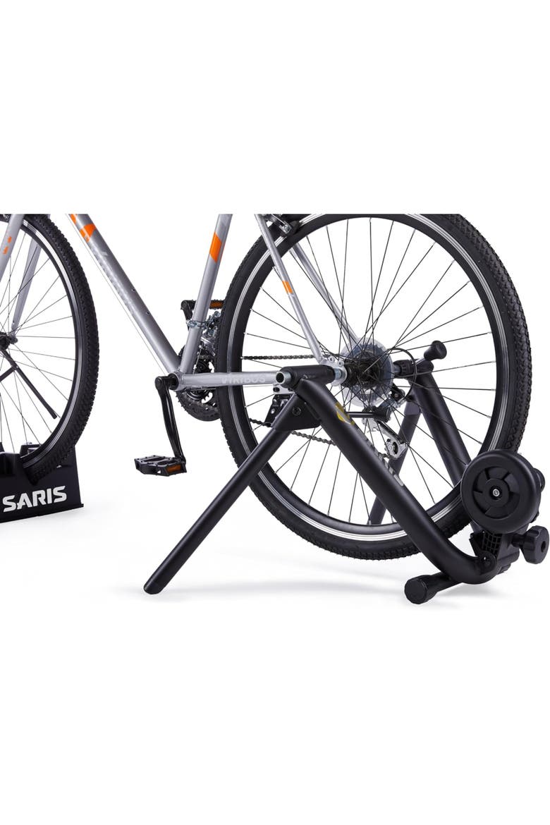 Indoor Bike Trainer with Magnetic Resistance and App Compatibility, Alternate, color, Black