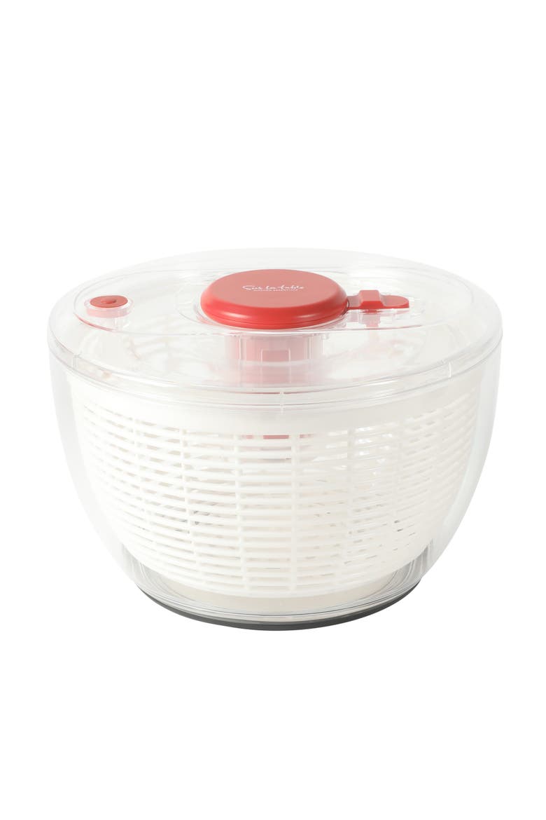 Aero Stainless Steel Salad Spinner with Removable Basket, Main, color, Red