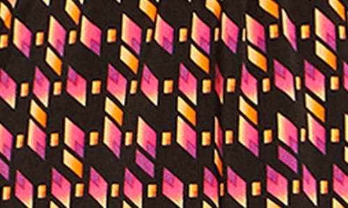 City Chic Georgie Print Long Sleeve Dress In Multi