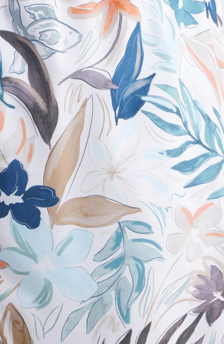 Vintage Summer Print Volley Swim Trunks, Alternate, color, White/ Tan