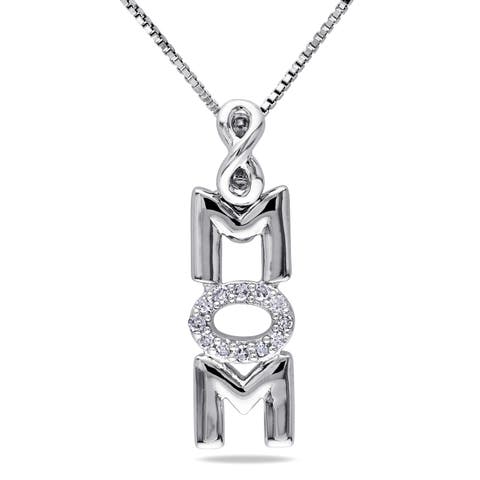 Diamond Infinity "mom" Pendant Necklace