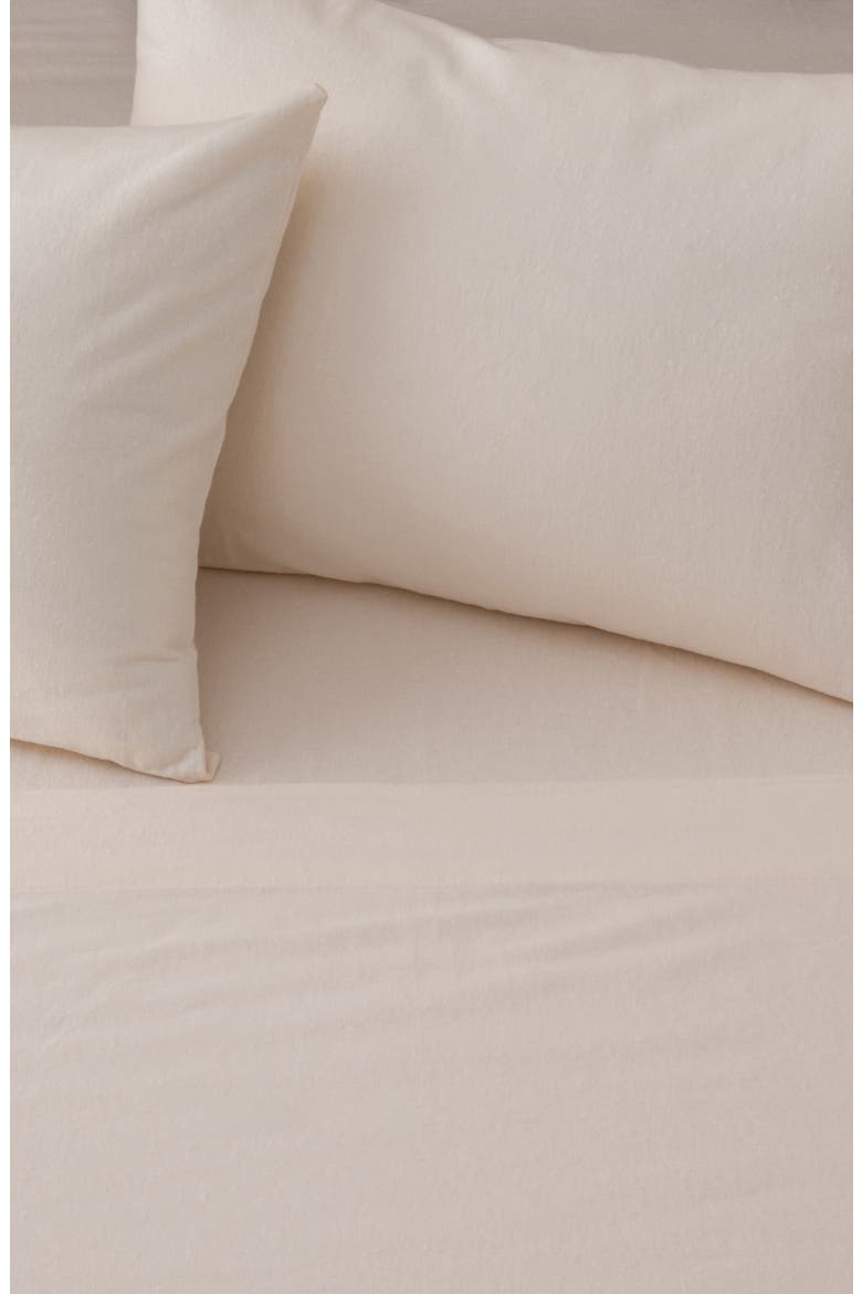Turkish Cotton Solid Flannel Sheet Set, Alternate, color, PRISTINE IVORY