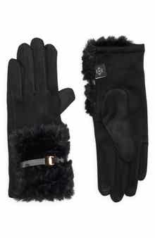 Nanette Lepore Faux Fur Buckle Gloves