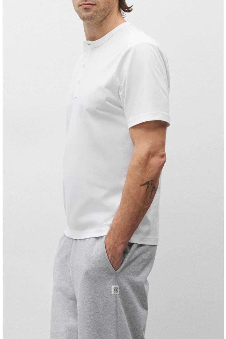 Lightweight Jersey Henley, Alternate, color, WHITE