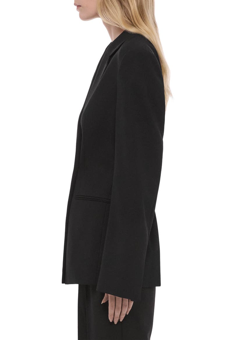 Cutaway Wool Blazer, Alternate, color, BLACK