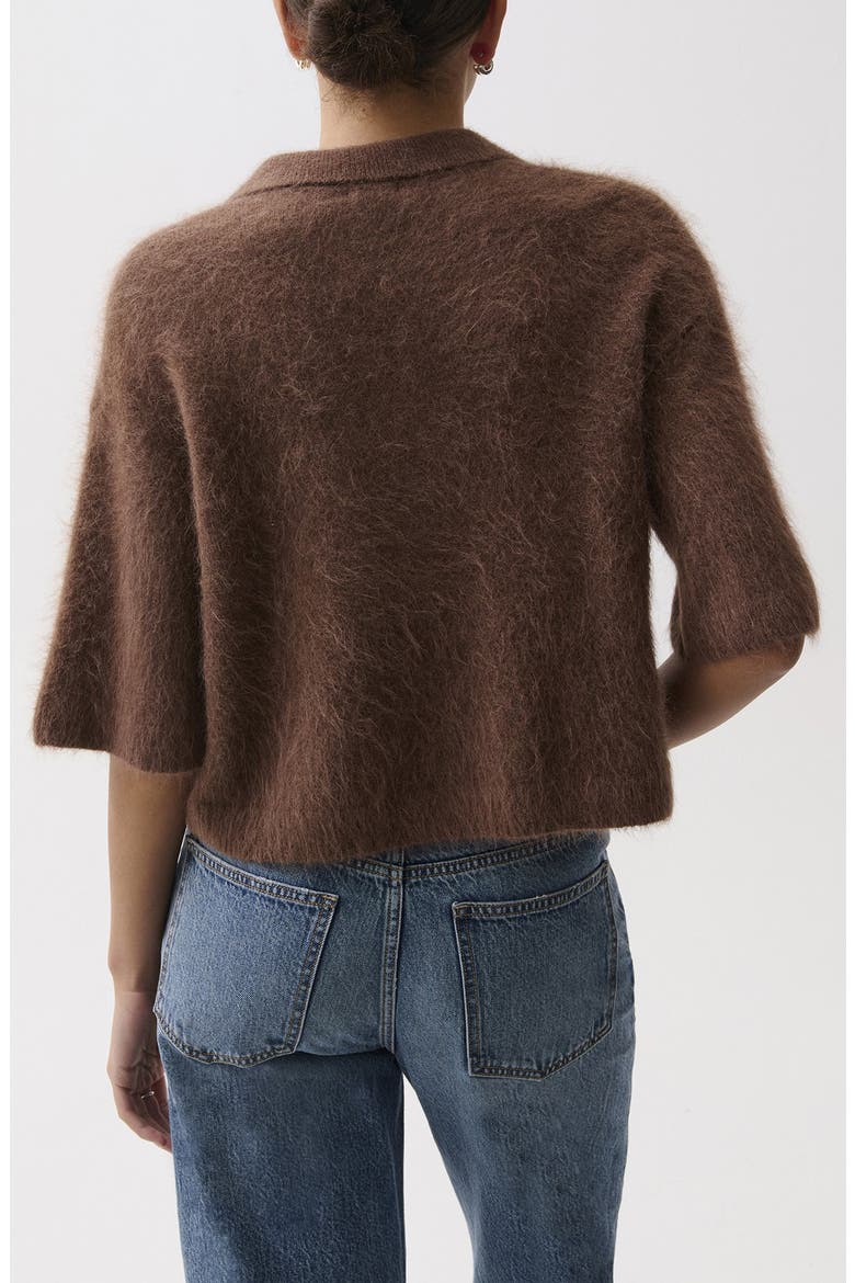 Nadya Short Sleeve Polo Sweater, Alternate, color, ROCHE