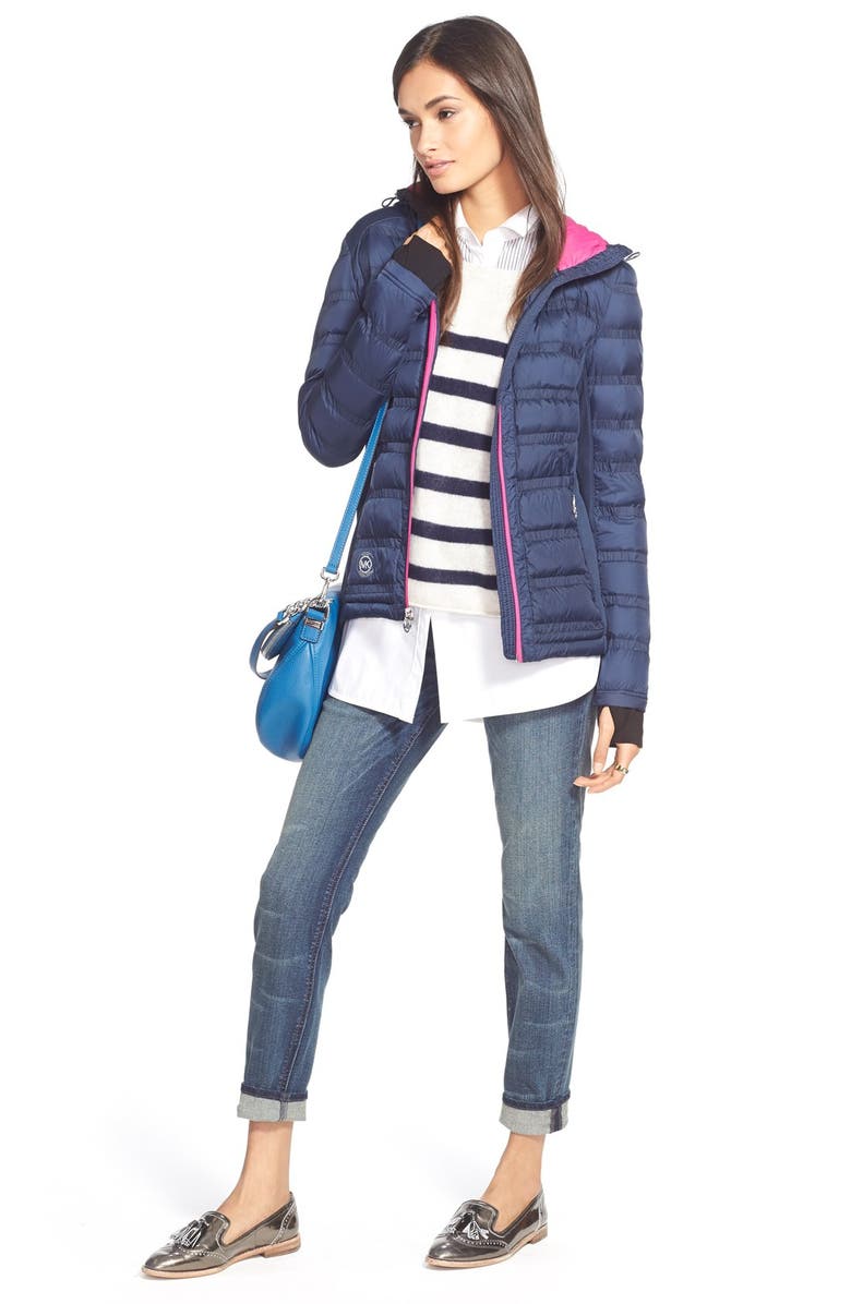 VELVET by Graham & Spencer Stripe Sheer Cashmere Sweater, Alternate, color, 