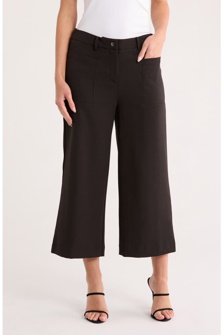 high waisted cropped dress pants Ryrjj Women's Cropped Dress Pants with Pockets Business Office Casual Pleated High Waist Slim Fit Pencil Pants for Work Trousers(Dark Blue,M)