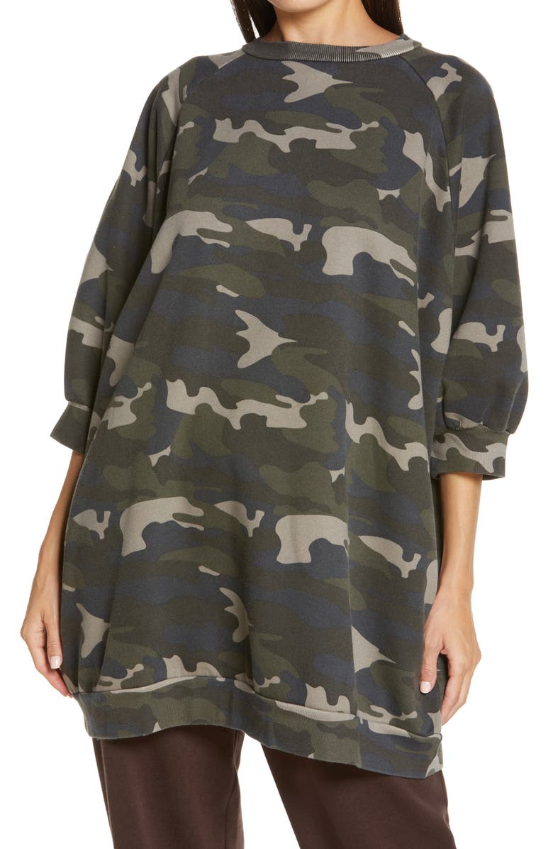 Ragdoll Women's Camo Print Super Oversize Sweatshirt, Main, color, 