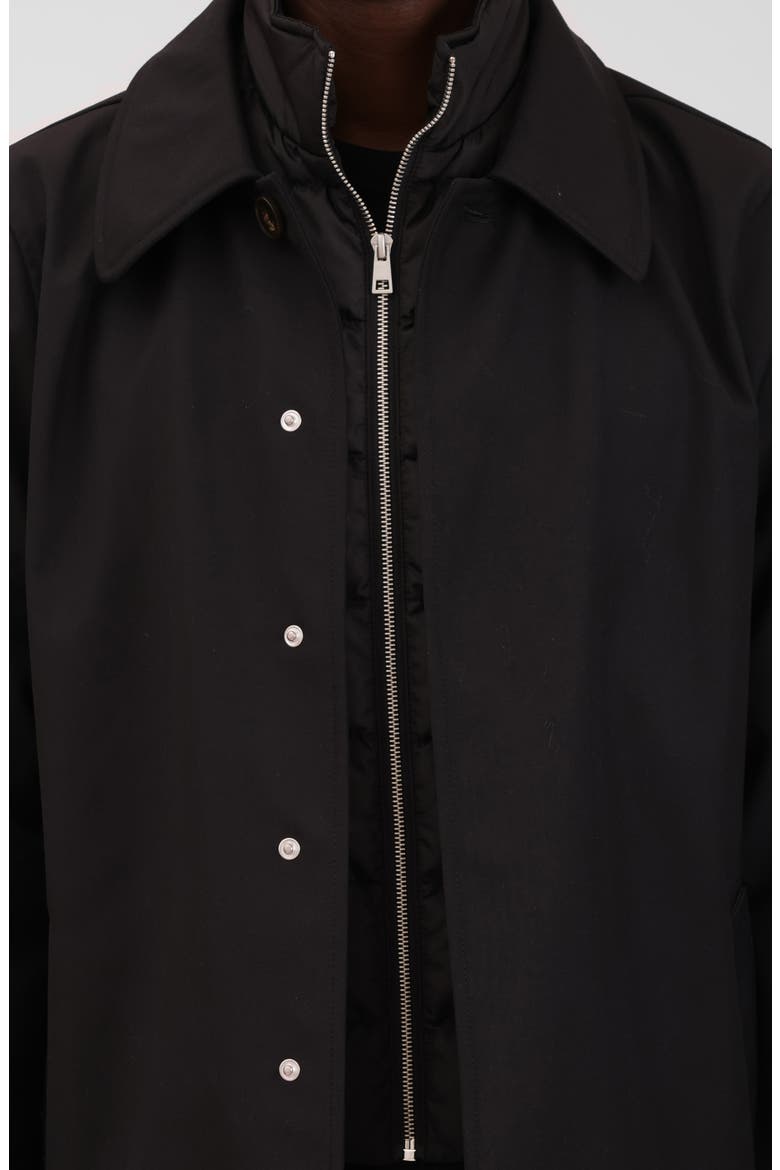 Mackintosh with Removable Quilted Bib, Alternate, color, BLACK