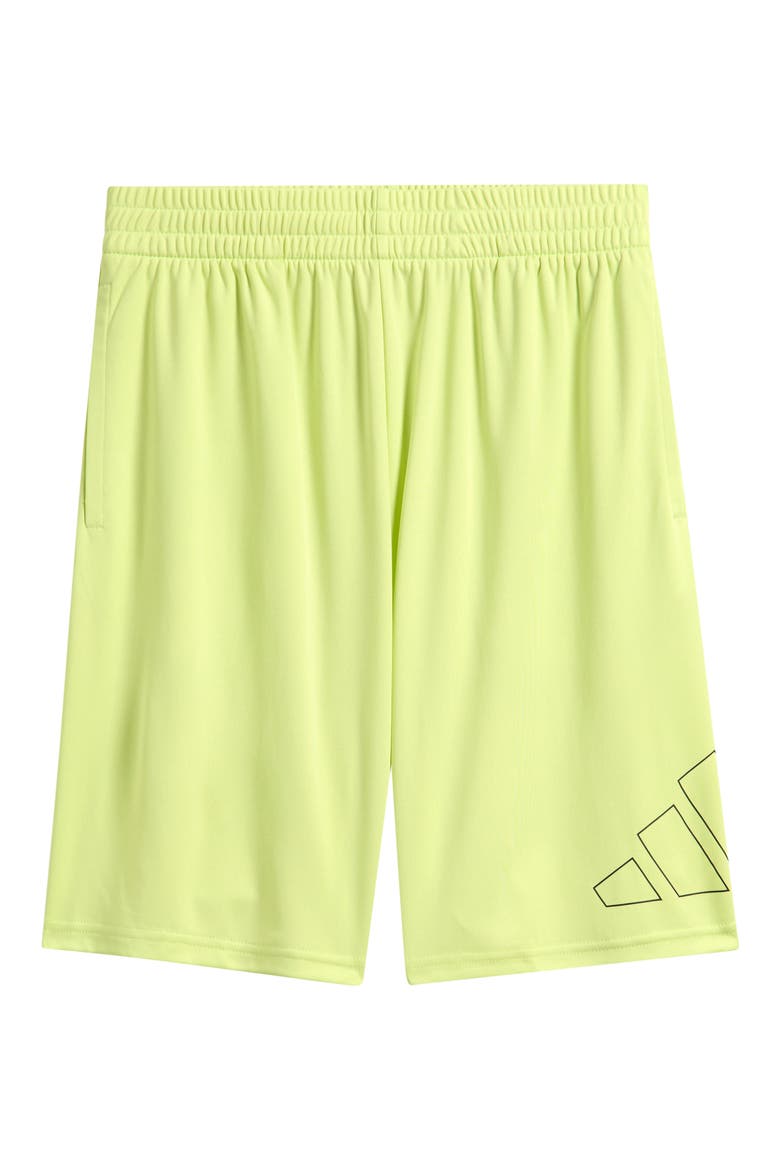 Kids' Essential Big Logo Performance Shorts, Main, color, YELLOW-GREEN