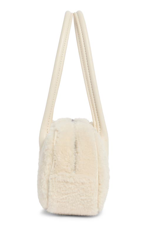 Bcbg Angled Faux Fur Shoulder Bag In Gray