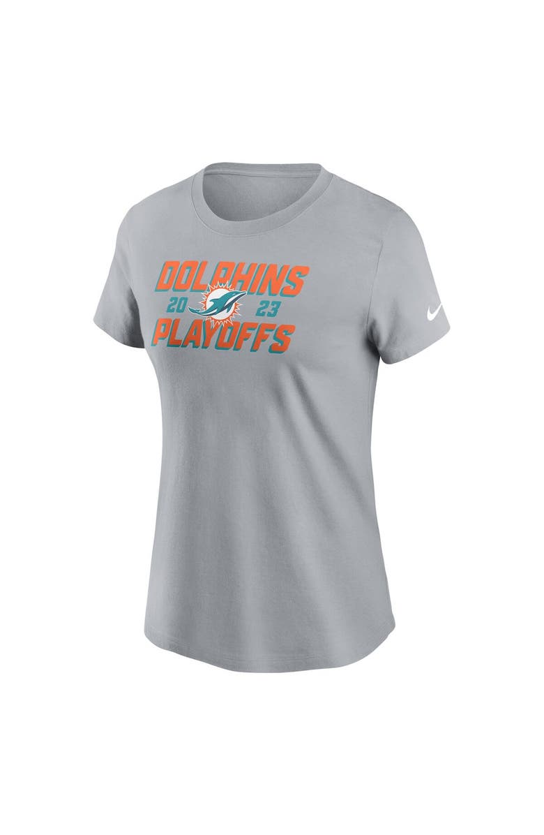 Nike Women's Nike Gray Miami Dolphins 2023 NFL Playoffs Iconic T-Shirt, Alternate, color, 