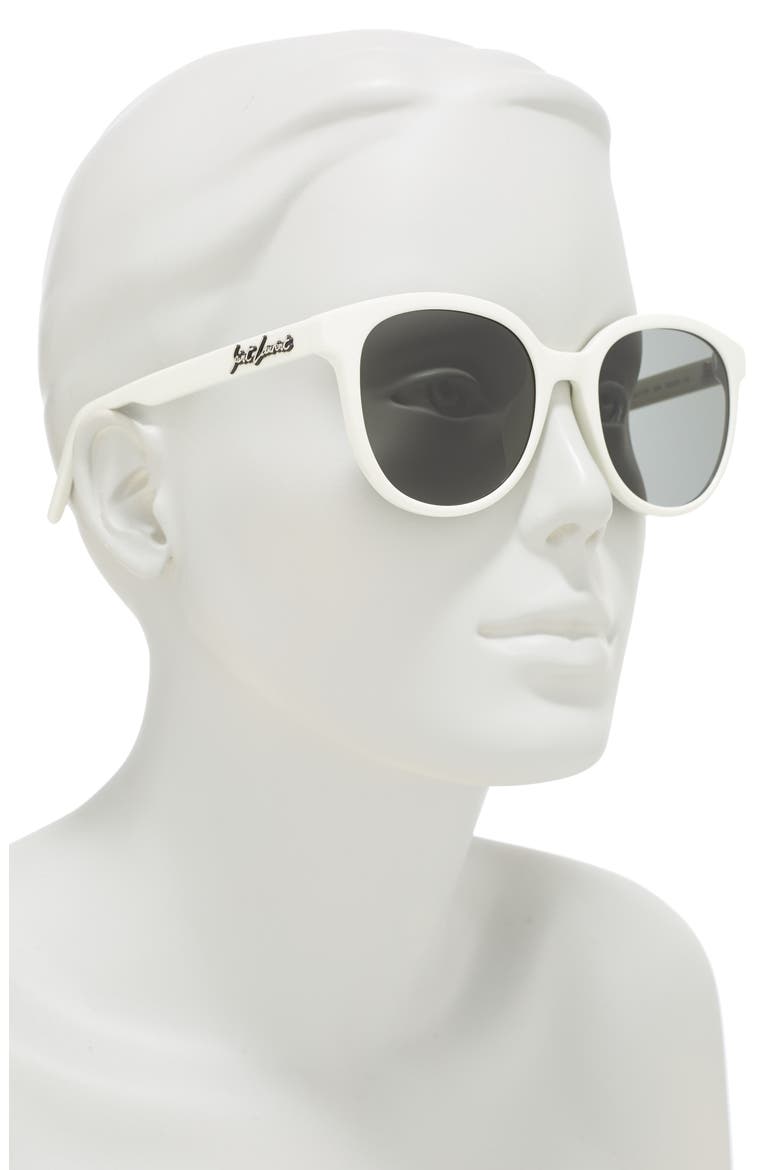 55mm Round Oval Sunglasses, Alternate, color, IVORY IVORY GREY/GRY