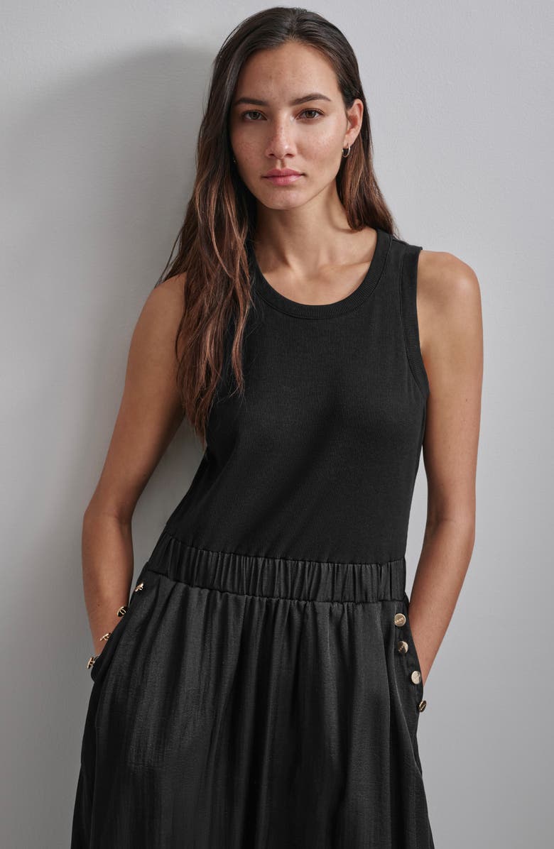 DKNY Mixed Media Maxi Dress, Alternate, color, 