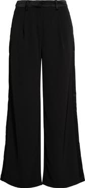 Halogen® Satin Contrast Wide Leg Pants