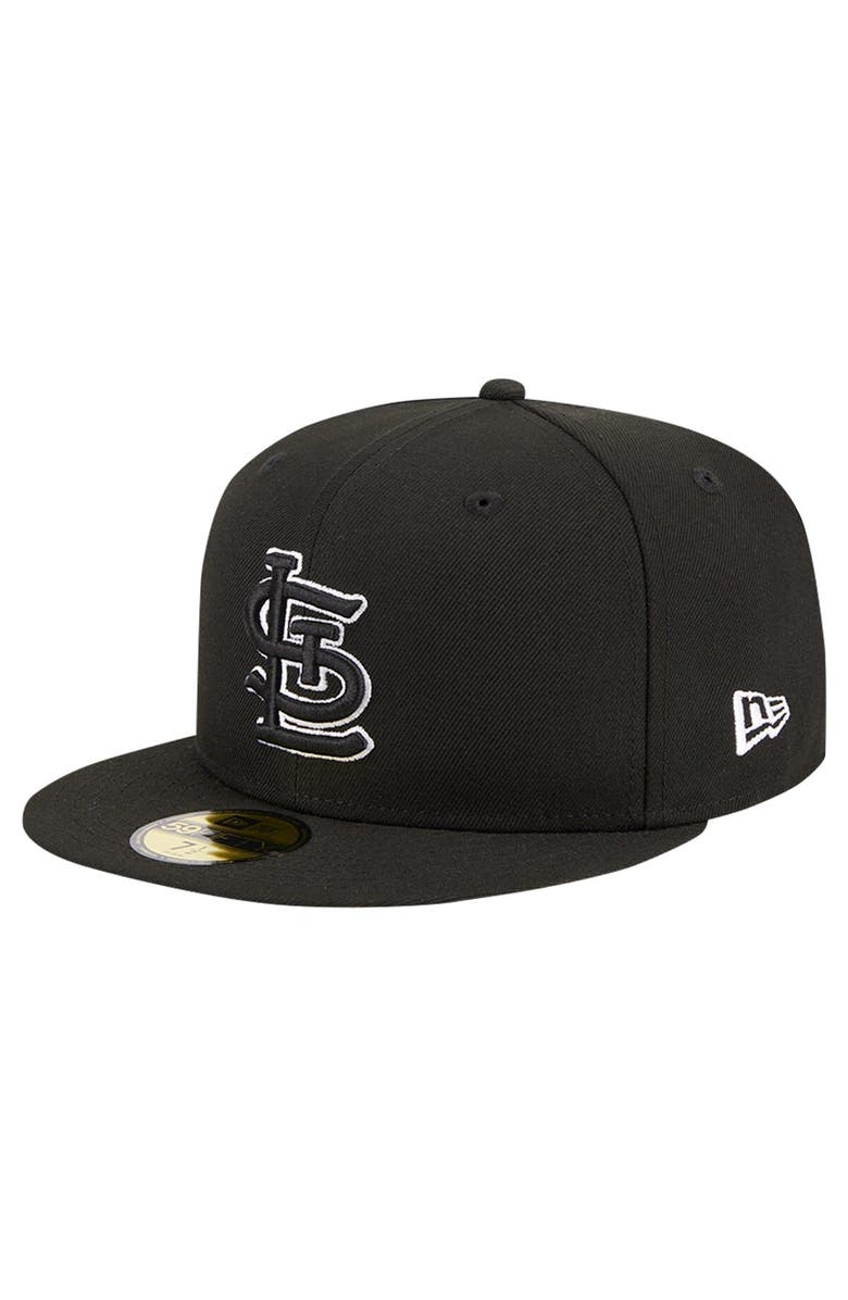 New Era Men's New Era Black St. Louis Cardinals Logo 59FIFTY Fitted Hat, Alternate, color, Black