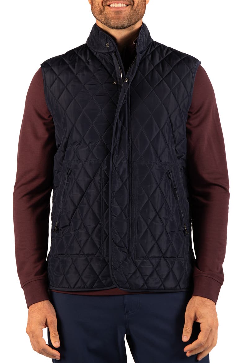 Quilted Nylon Vest, Main, color, NAVY
