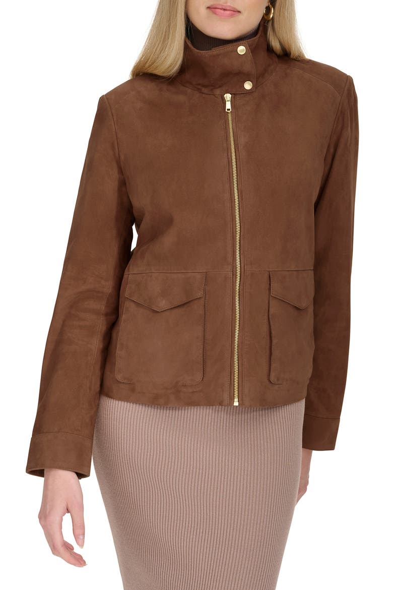 Suede Jacket, Main, color, CHOCOLATE